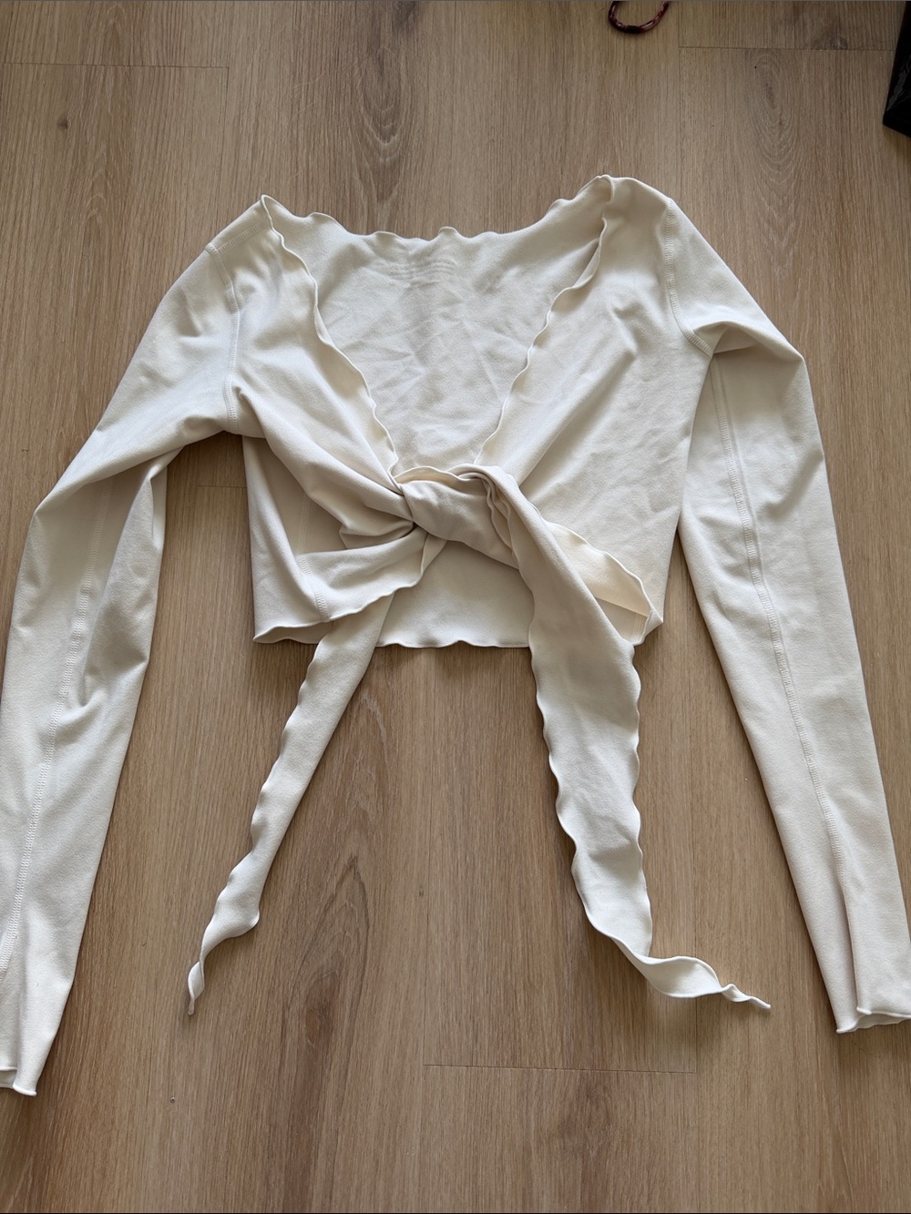 437 Cream Wrap Top